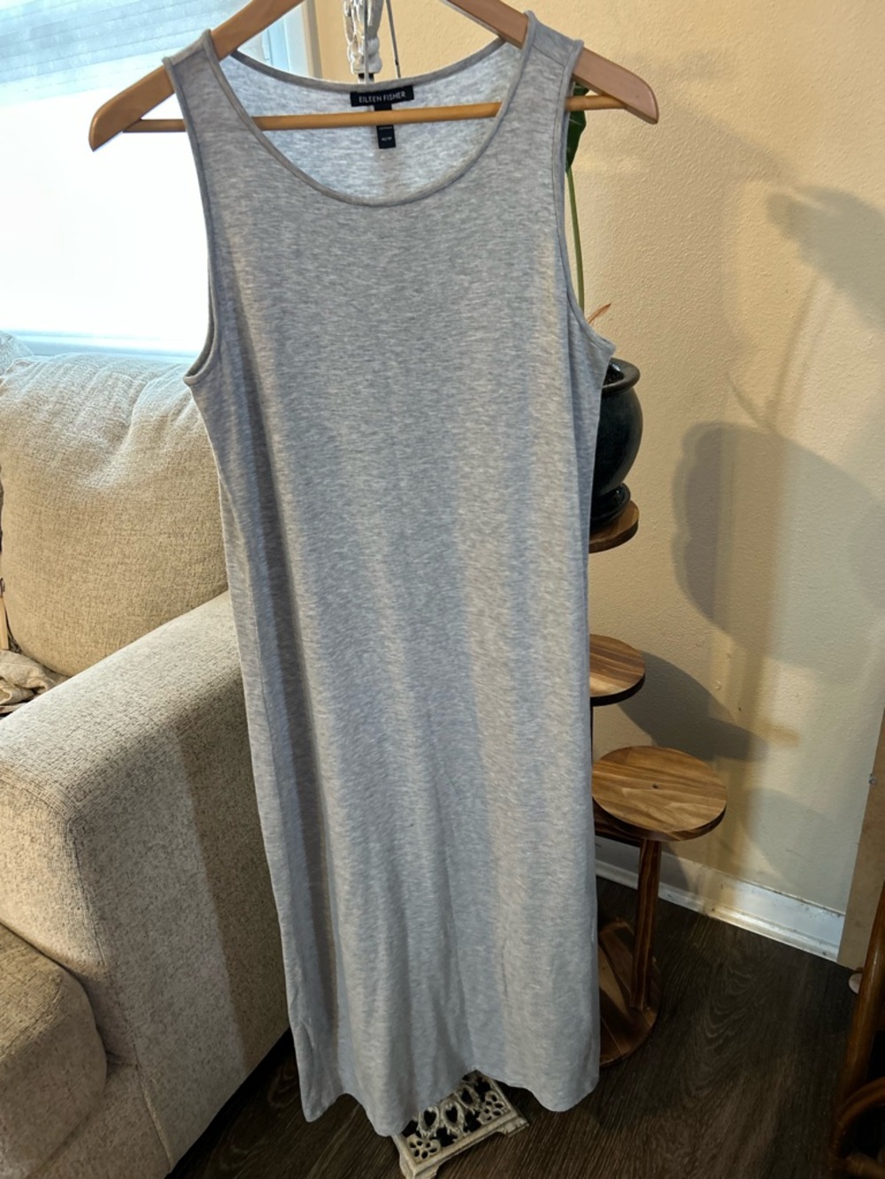 Eileen Fisher Heather Gray Sleeveless Short Maxi Dress XS